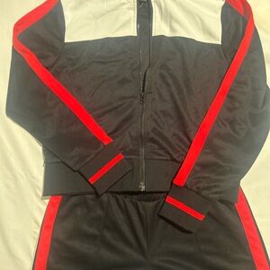 NWTags Wild Fable Black and Red/white Track Suit
Zip front pant legs easy on/off
